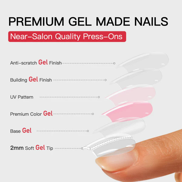 Soft Pink French Tip Square Press-On Nails