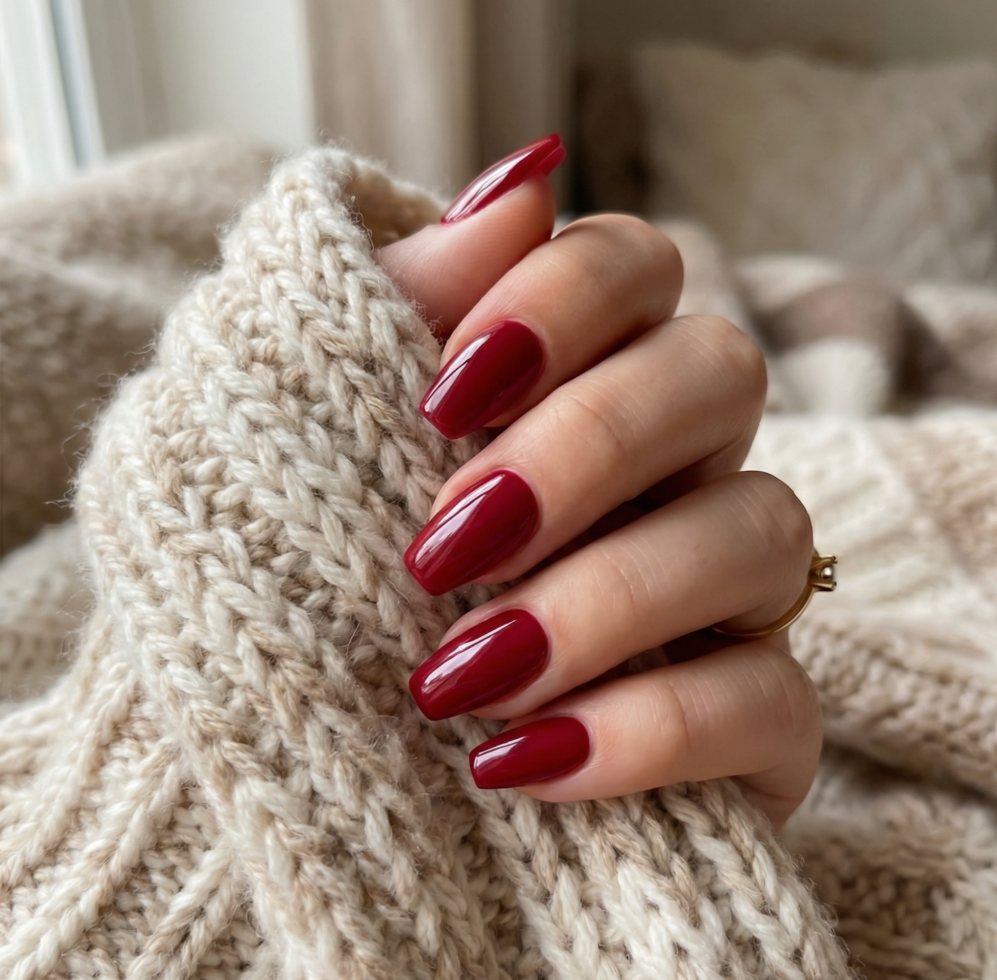 Classic Red Coffin Press-On Nails