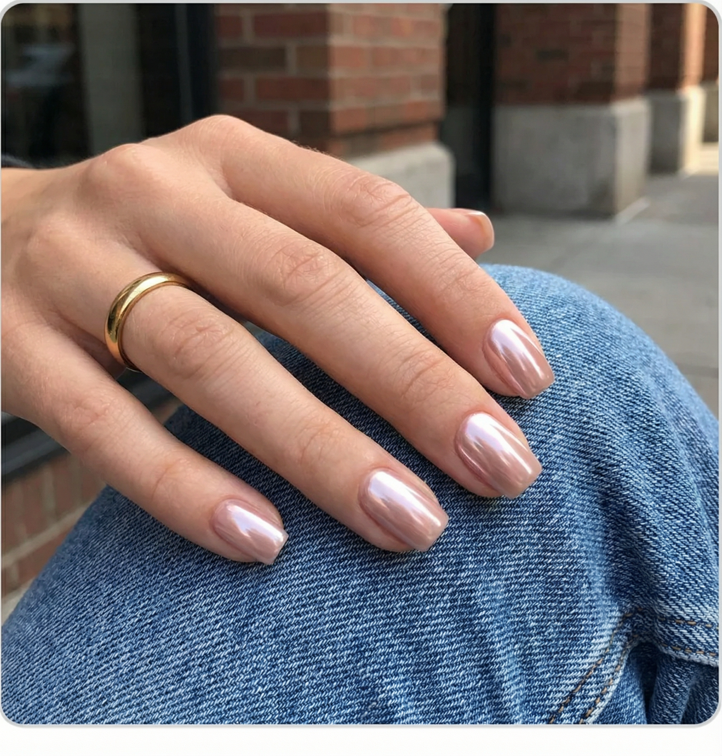 Soft Nude Pink Square Press-On Nails