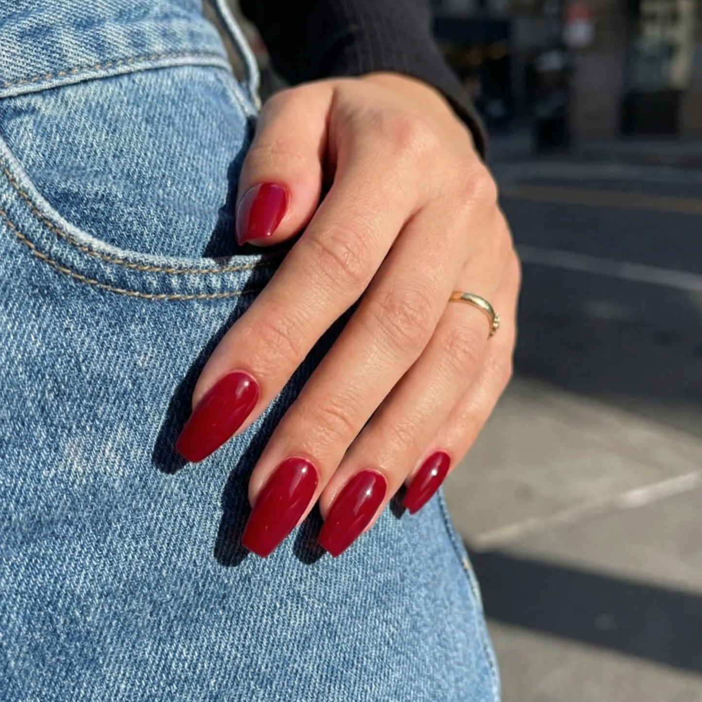 Classic Red Coffin Press-On Nails