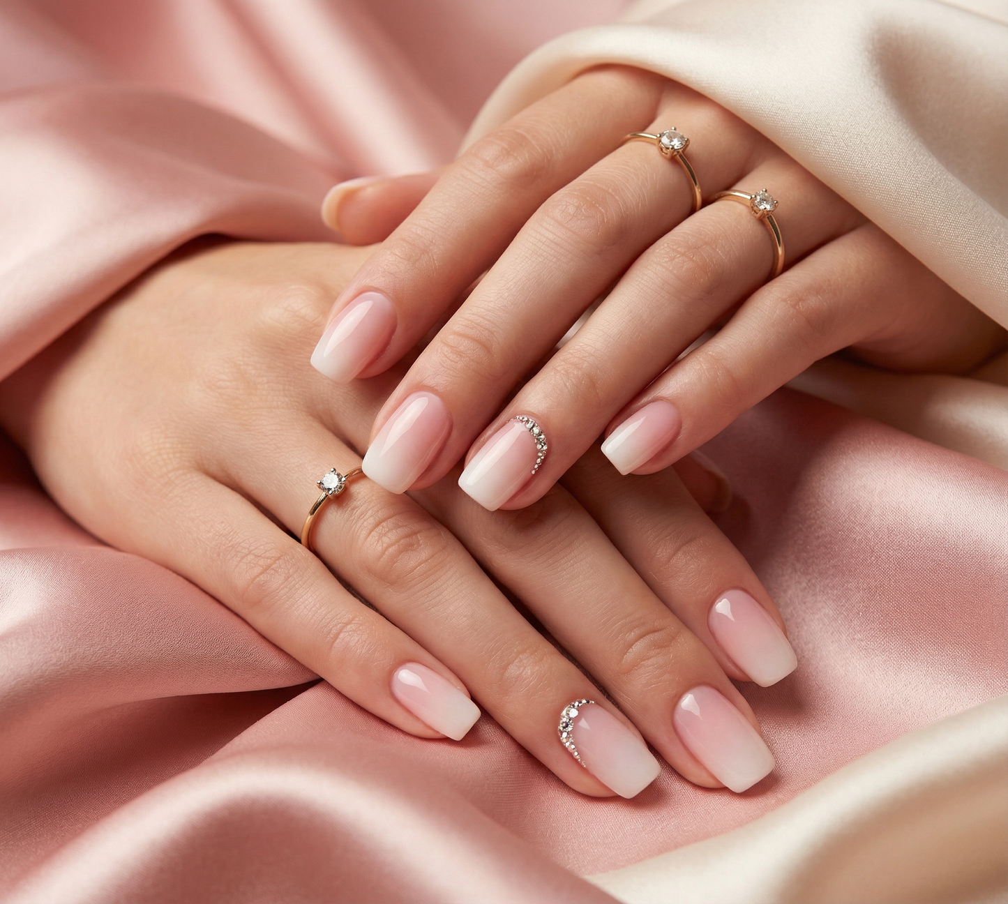 Soft Nude Pink Square Press-On Nails