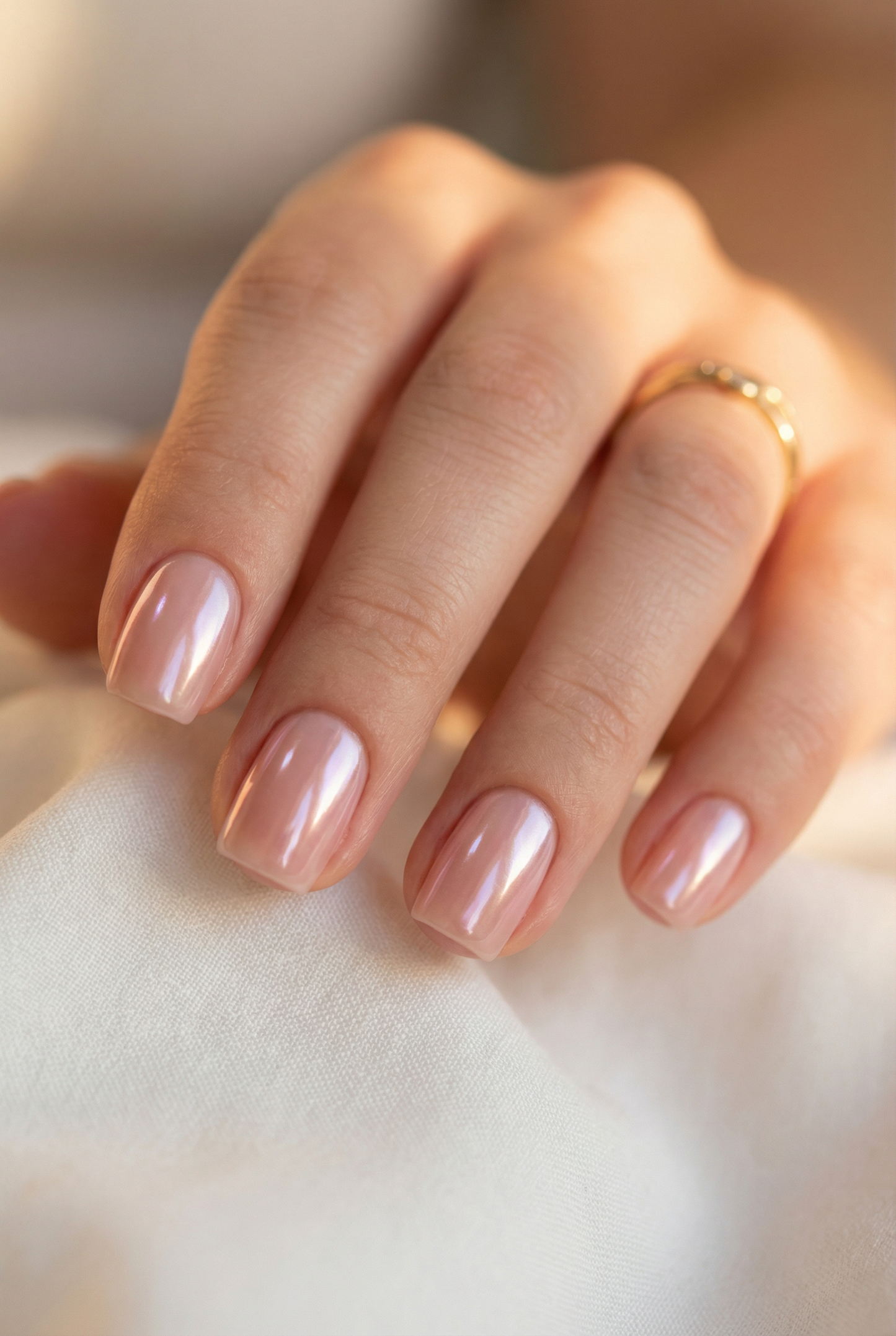 Soft Nude Pink Square Press-On Nails