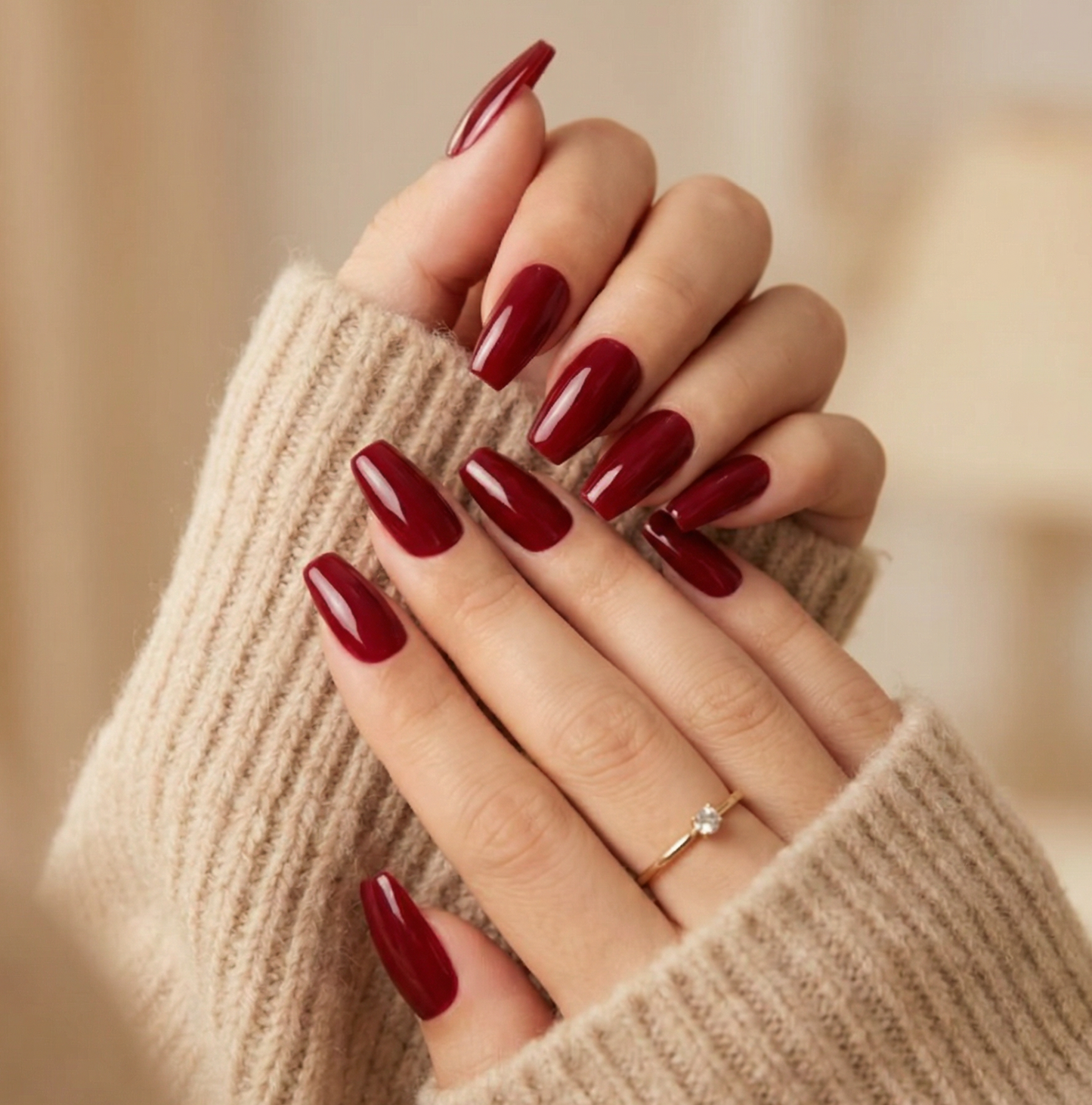Classic Red Coffin Press-On Nails