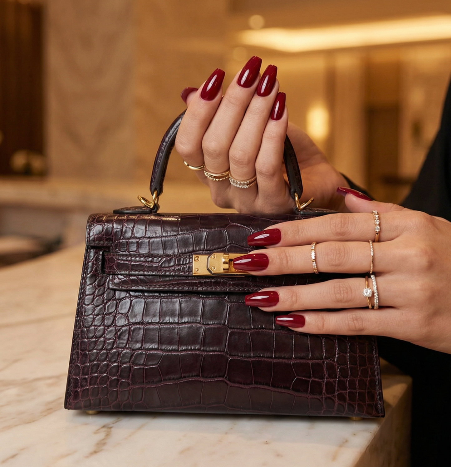 Classic Red Coffin Press-On Nails