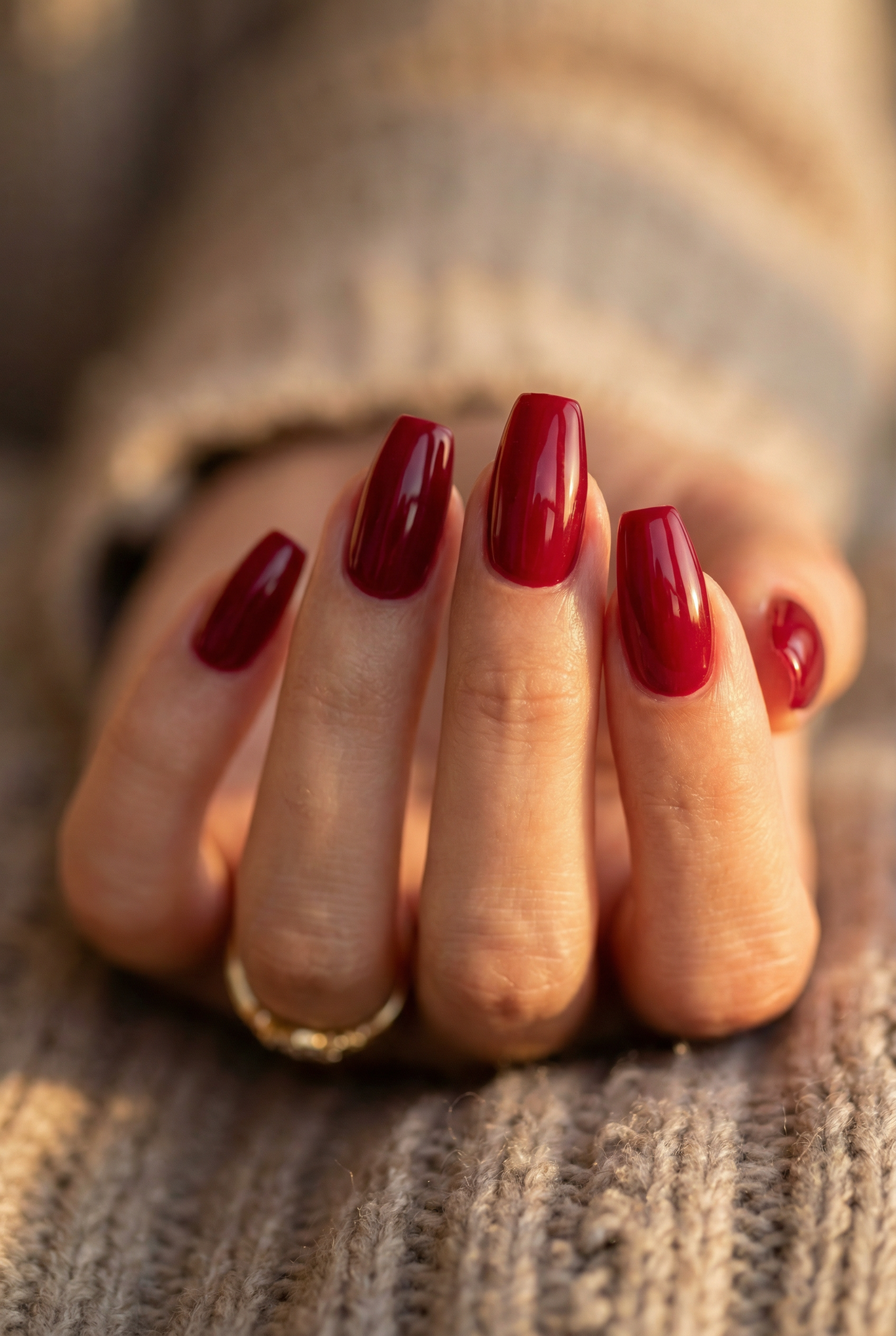 Classic Red Coffin Press-On Nails
