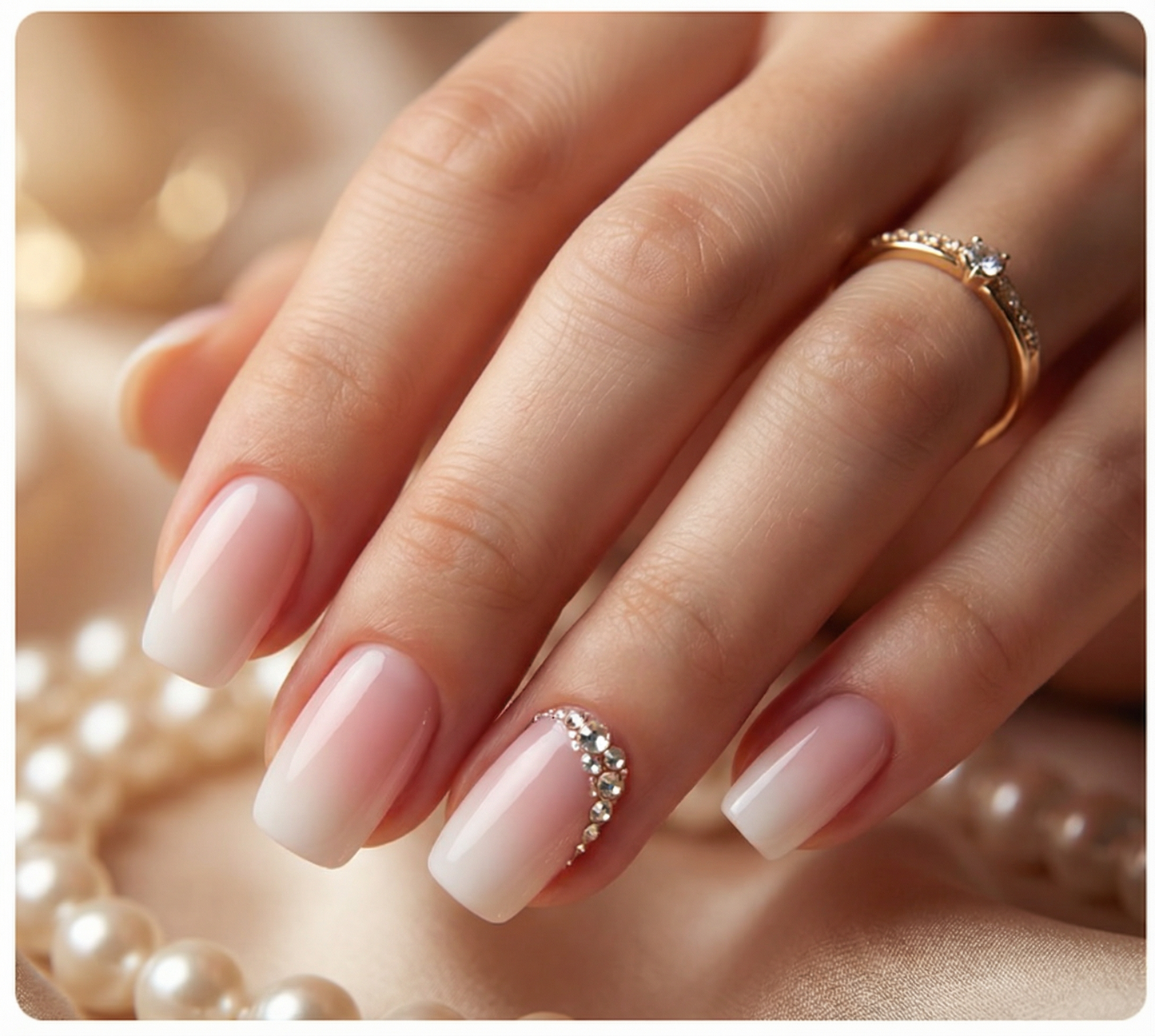 Soft Nude Pink Square Press-On Nails