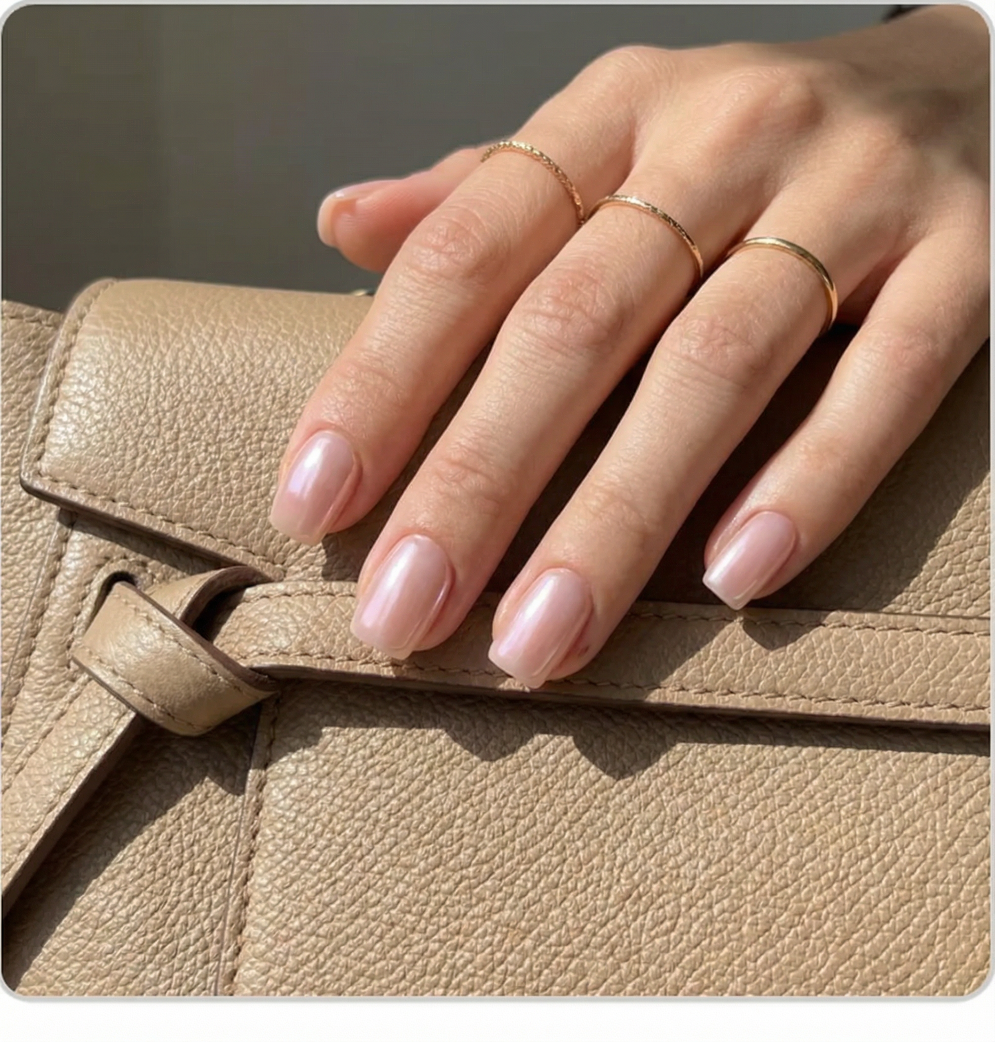 Soft Nude Pink Square Press-On Nails