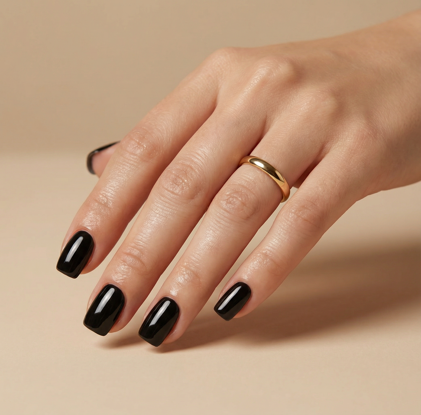 Black Chrome Mirror Square Press-On Nails