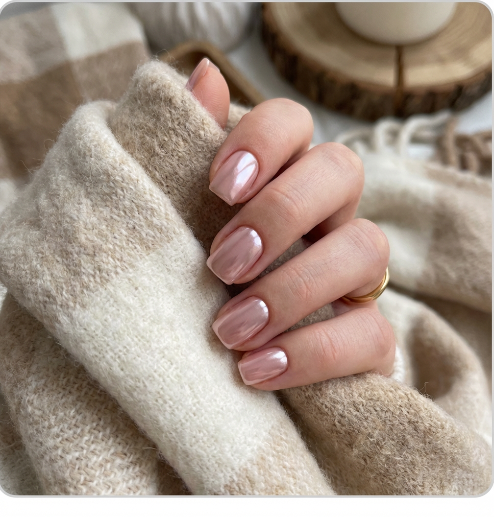 Soft Nude Pink Square Press-On Nails