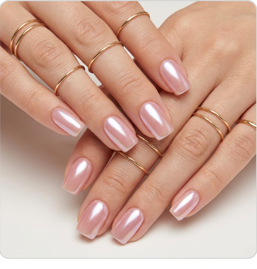 Soft Nude Pink Square Press-On Nails