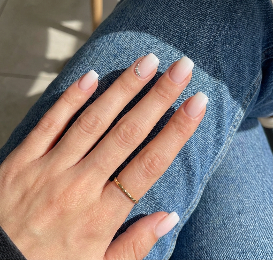 Soft Nude Pink Square Press-On Nails