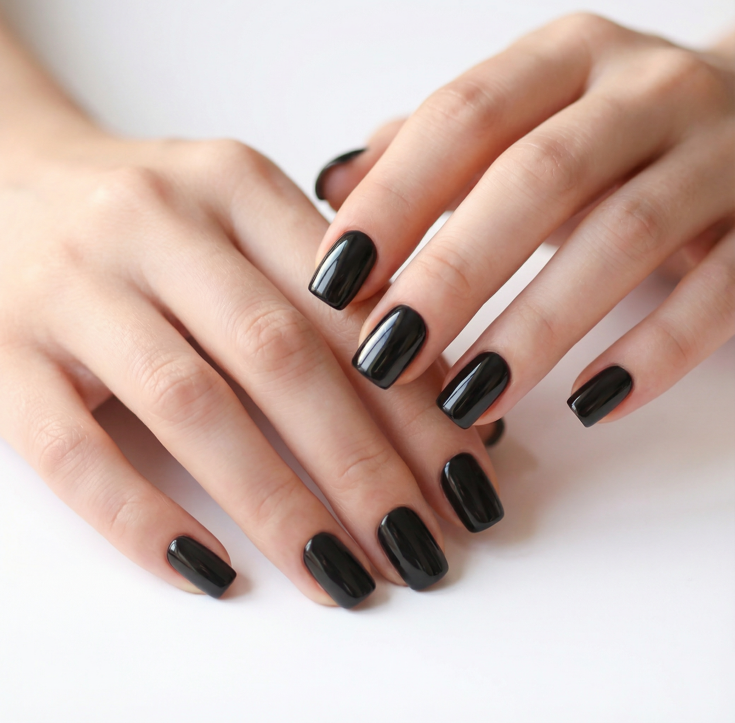 Black Chrome Mirror Square Press-On Nails