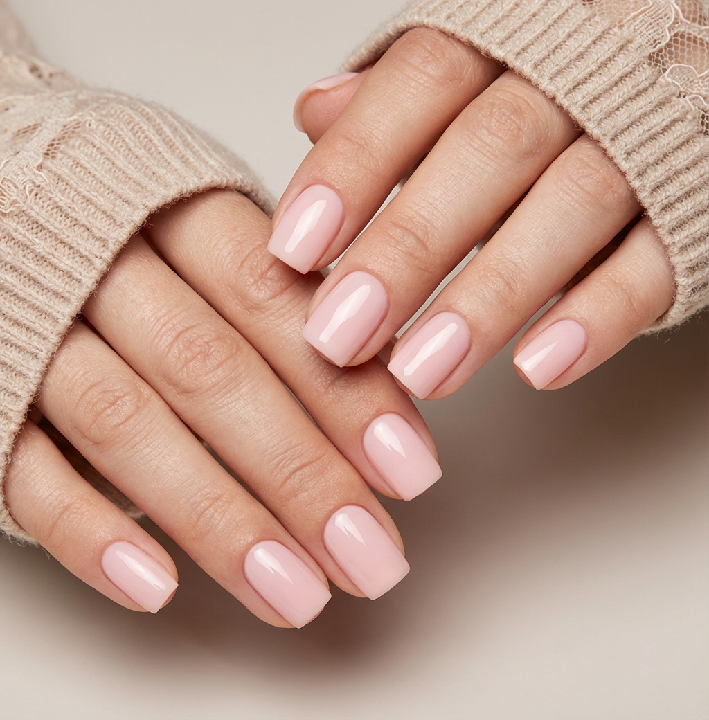 Soft Pink Square Press-On Nails