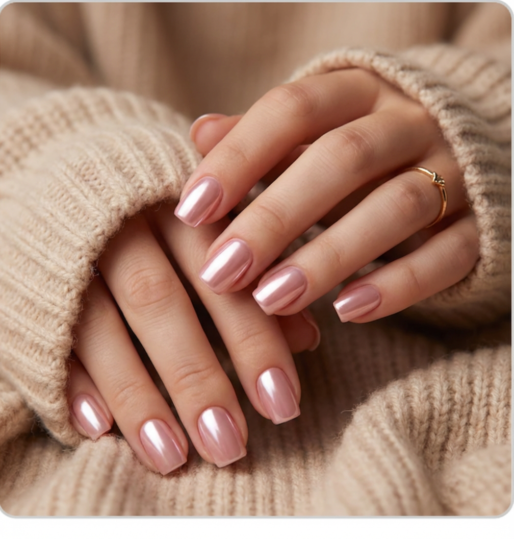 Soft Nude Pink Square Press-On Nails