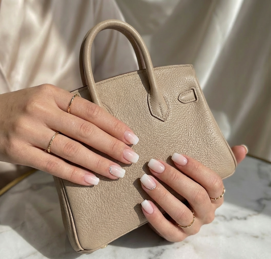 Soft Nude Pink Square Press-On Nails